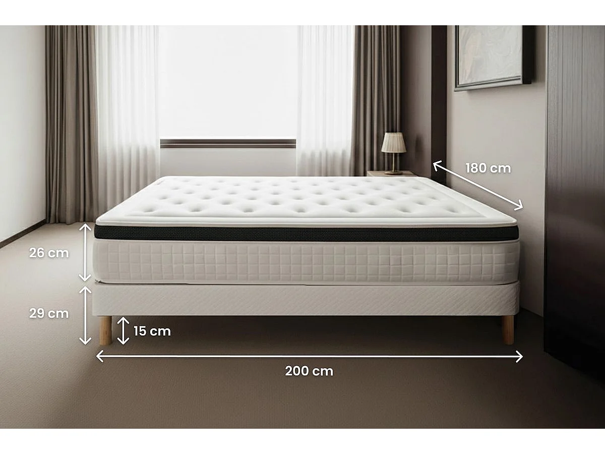Ensemble Privilège 180x200 Mémoire de forme 5 zones
