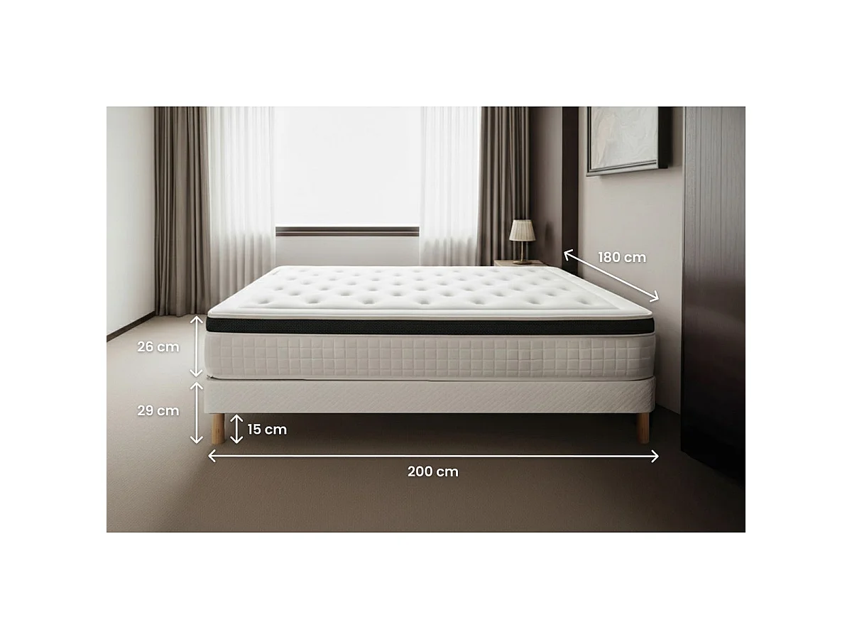 Ensemble Privilège 180x200 Mémoire de forme 5 zones