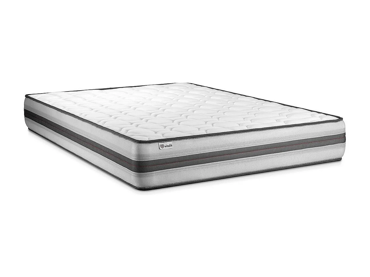 Compleet bedpakket - Matras 140x190 cm + Boxspring met lattenbodem (in kit) + 2 kussens + Dekbed - Vitalpower Recover