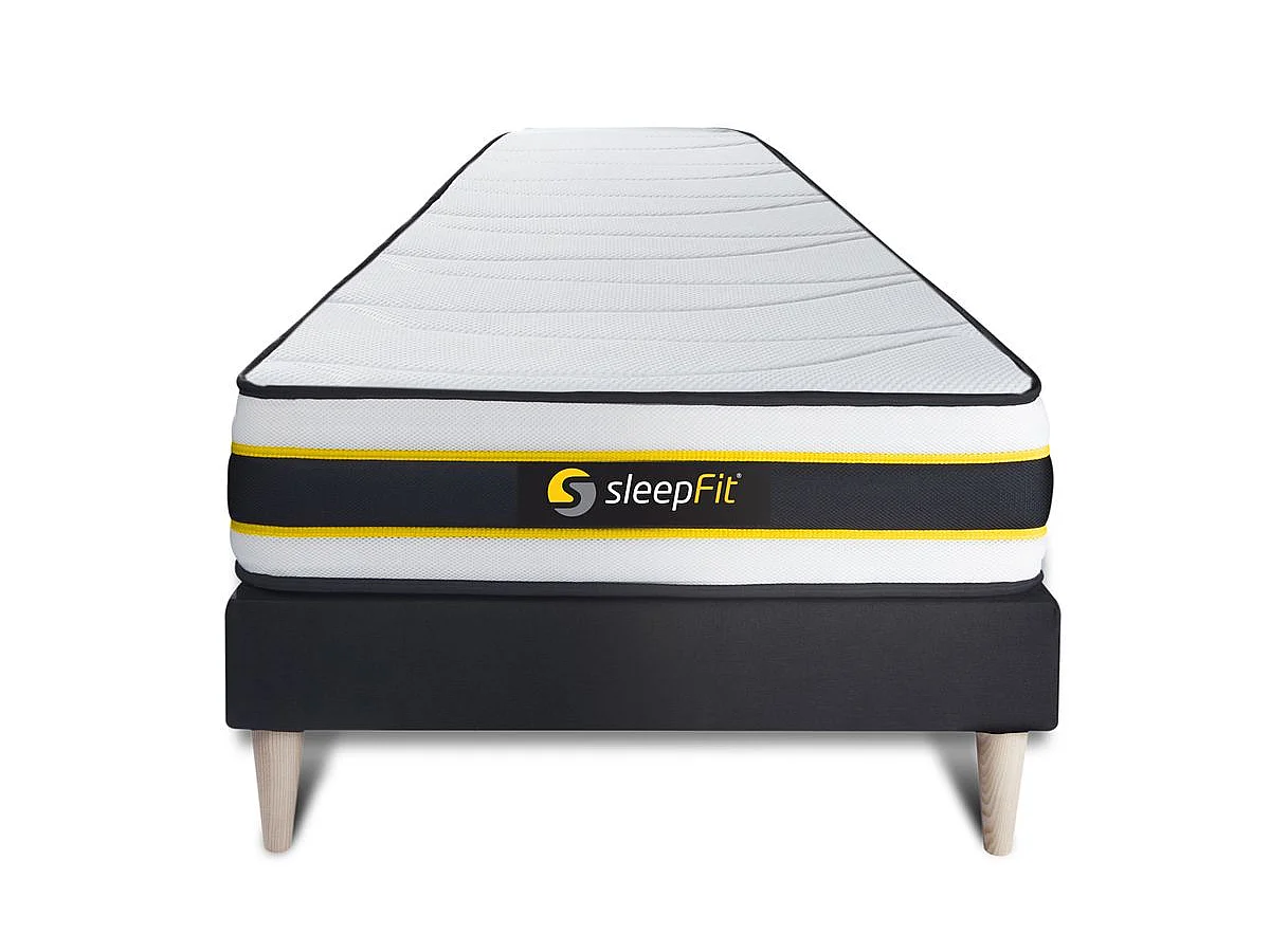 Ensemble 90x200 matelas FLEXY + sommier kit noir