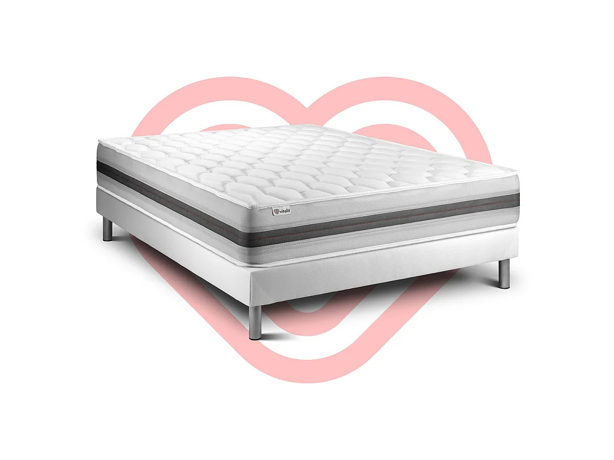 Ensemble VITALSPRING RECOVER 180 x 200 cm sommier Kit blanc
