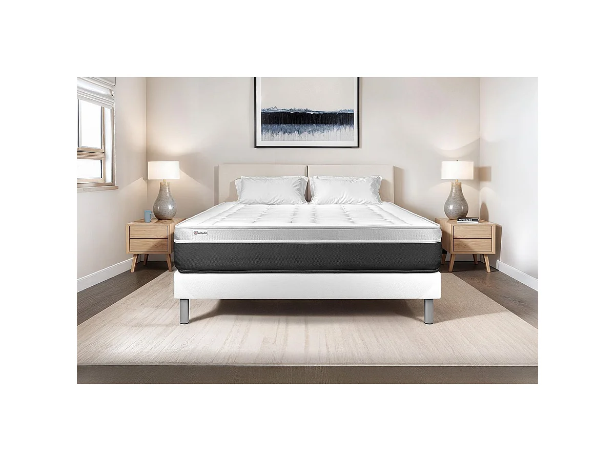Ensemble VITAL SOFT 90 x 190 cm sommier Kit blanc