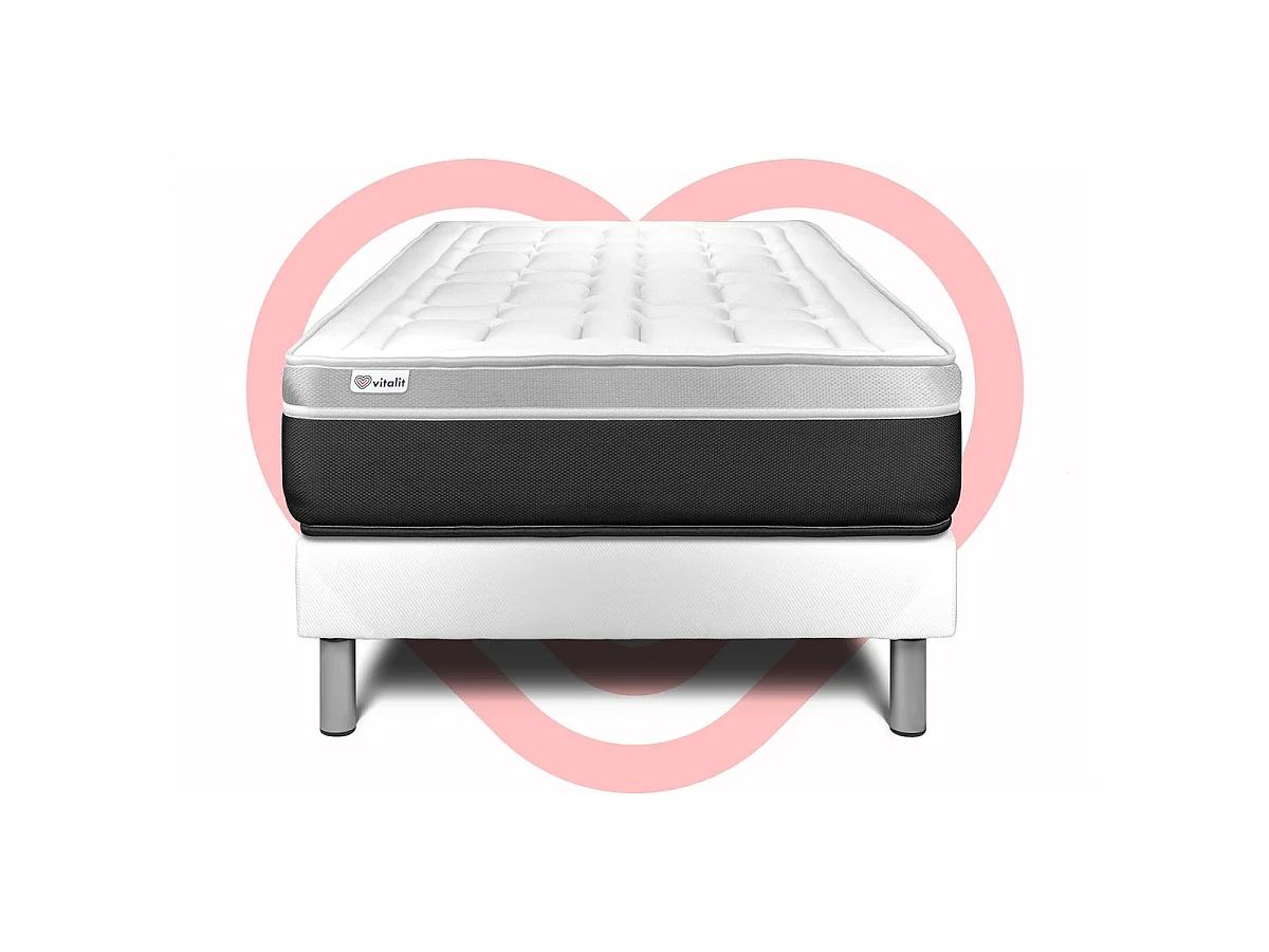 Ensemble VITAL SOFT 90 x 190 cm sommier Kit blanc