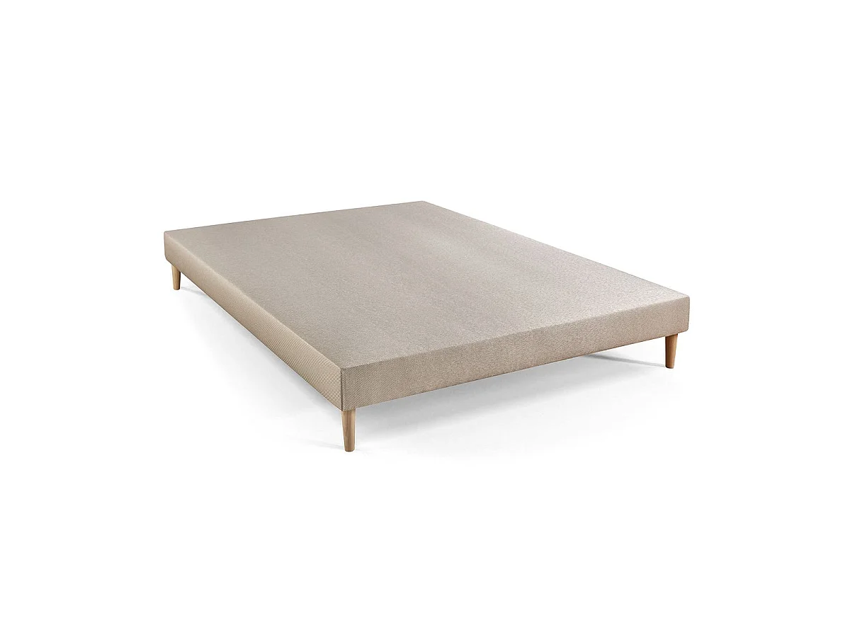 Ensemble LE DOUX 160x200cm Mémoire de forme 3 zones de confort - Ep. 24cm + sommier Beige