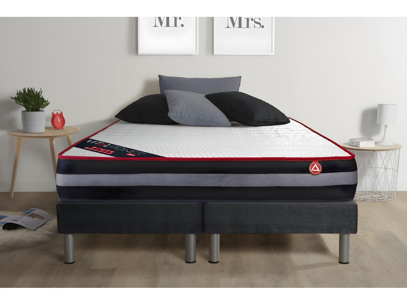 Ensemble Sommier Matelas 180x200 VITALPOWER ZEN 23cm Ferme
