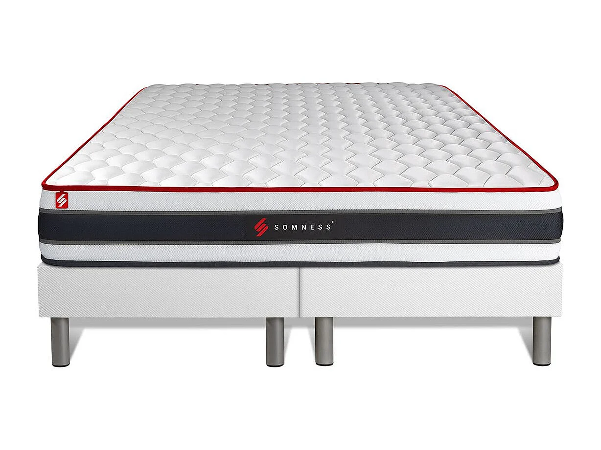 Ensemble double sommier + matelas ENERGY ressorts ensachés et mémoire de forme 160x200