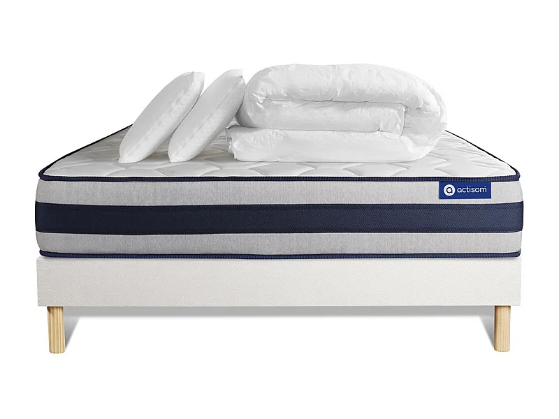 Compleet bedpakket - Matras 200x200 cm + Lattenbodem (kit) + 2 kussens + Dekbed - Actilatex Ergo