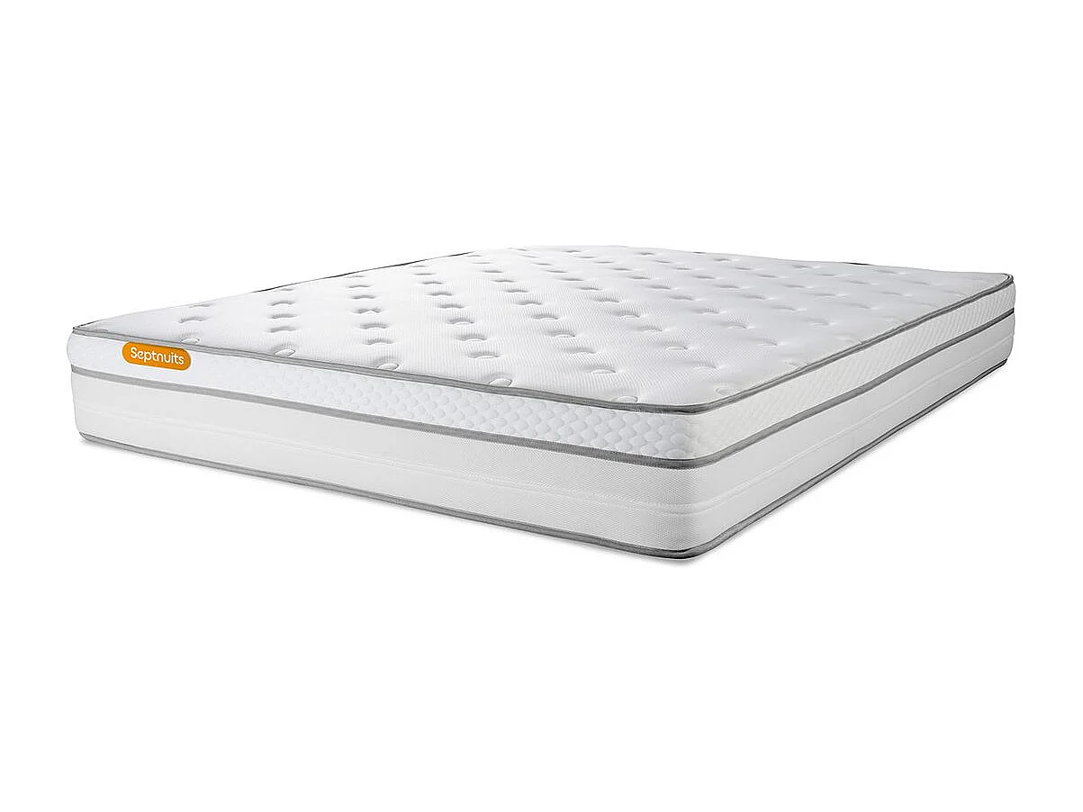 Pack matelas 160x200 + double sommiers 80x200 Memo Luxe Ressorts ensachés + mémoire de forme 5 zones de confort MAXI épaisseur