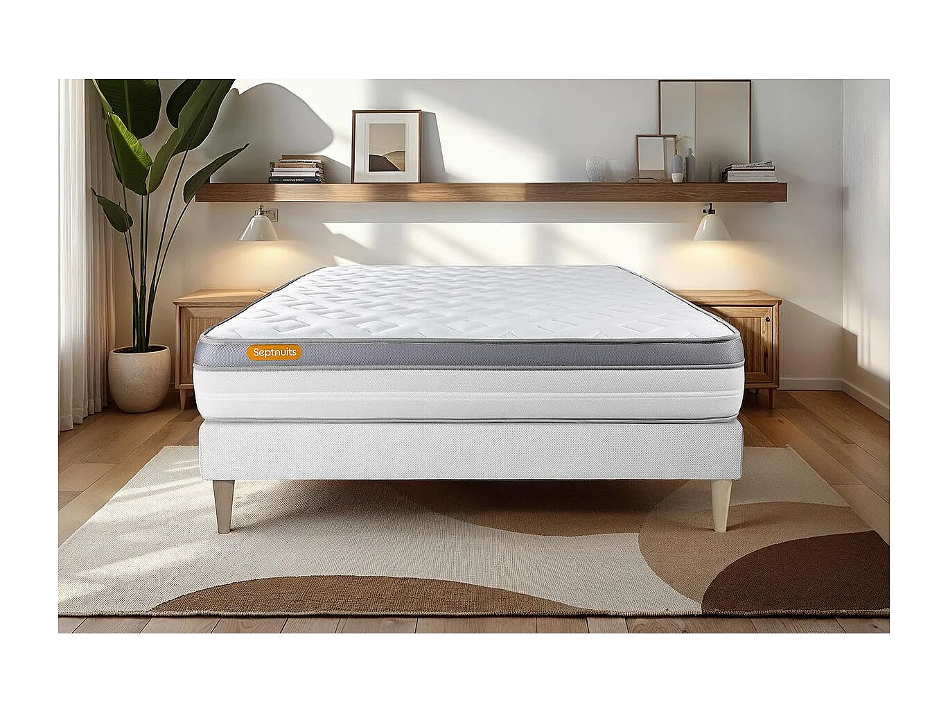 Matelas + sommier 90x190 Memo Zen Mousse à mémoire de forme 5 zones de confort MAXI épaisseur