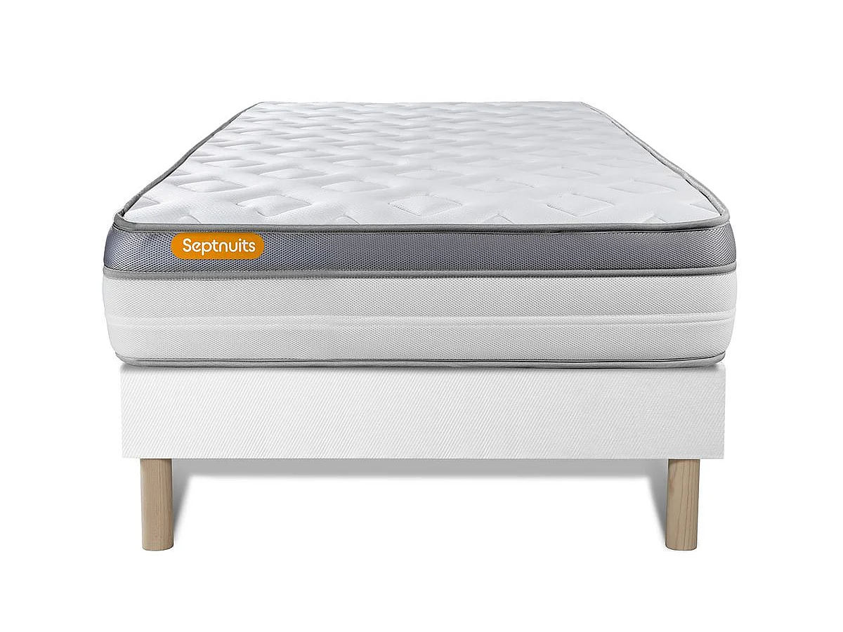 Matelas + sommier 90x190 Memo Zen Mousse à mémoire de forme 5 zones de confort MAXI épaisseur
