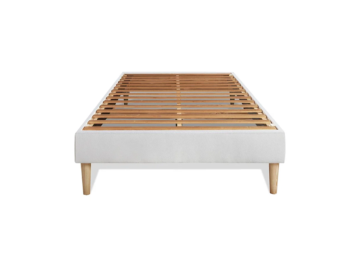 Ensemble LE DOUX 90x200cm Mémoire de forme 3 zones de confort - Ep. 24cm + sommier kit Blanc