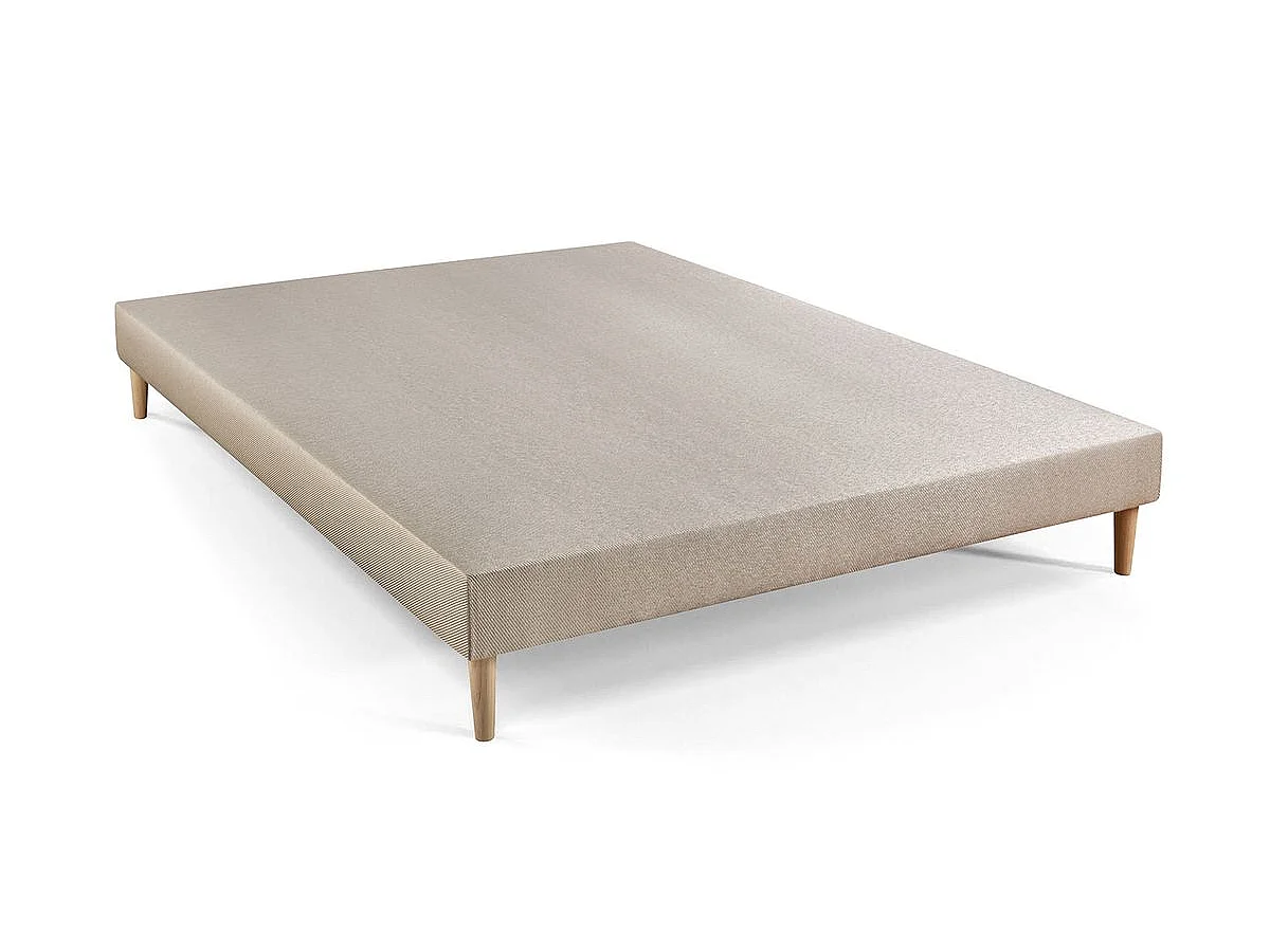 Ensemble LE SOYEUX 140x190cm Ressorts ensachés + Mémoire de forme BioVisco - Ep. 24cm + sommier Beige