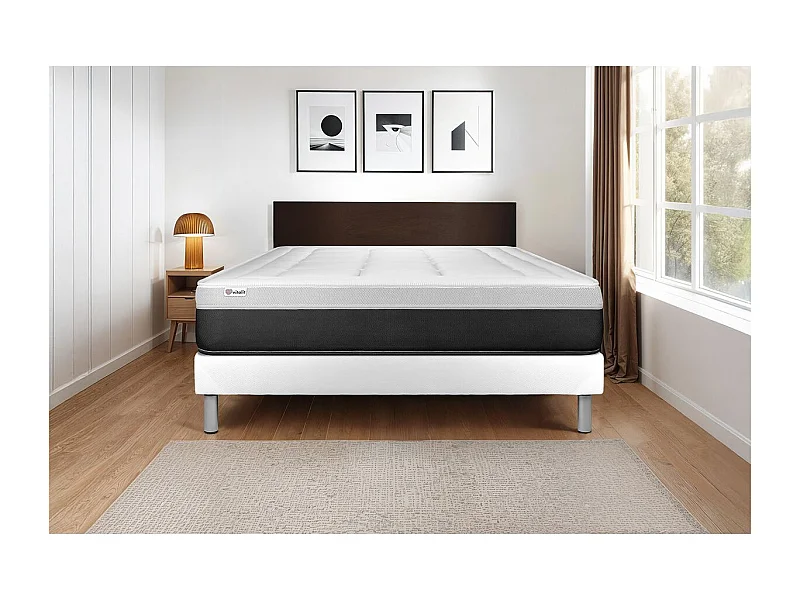 Ensemble VITAL FORM 140 x 190 cm sommier Kit blanc