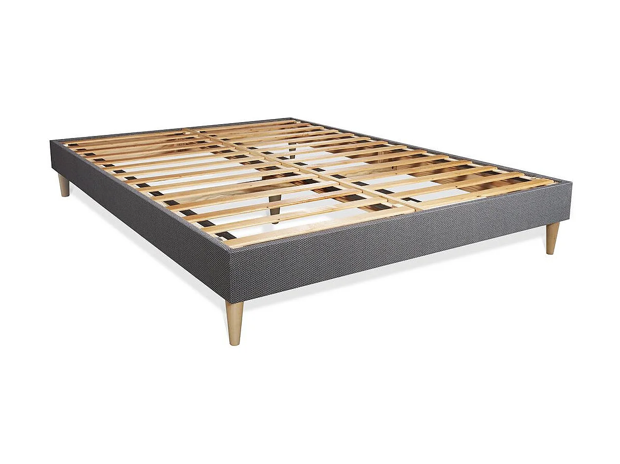 Matelas + sommier kit gris 160x200 Memo Plus Mémoire de forme