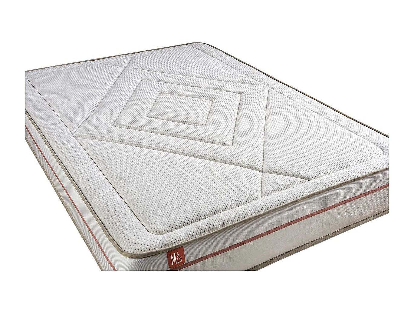 Ensemble LE PAISIBLE 180x200cm Mémoire de forme BioVisco - Ep. 24cm + double sommiers Blanc