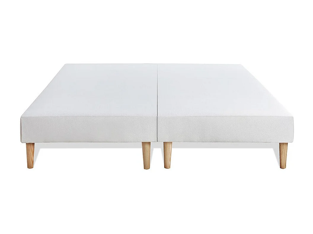 Ensemble LE PAISIBLE 180x200cm Mémoire de forme BioVisco - Ep. 24cm + double sommiers Blanc