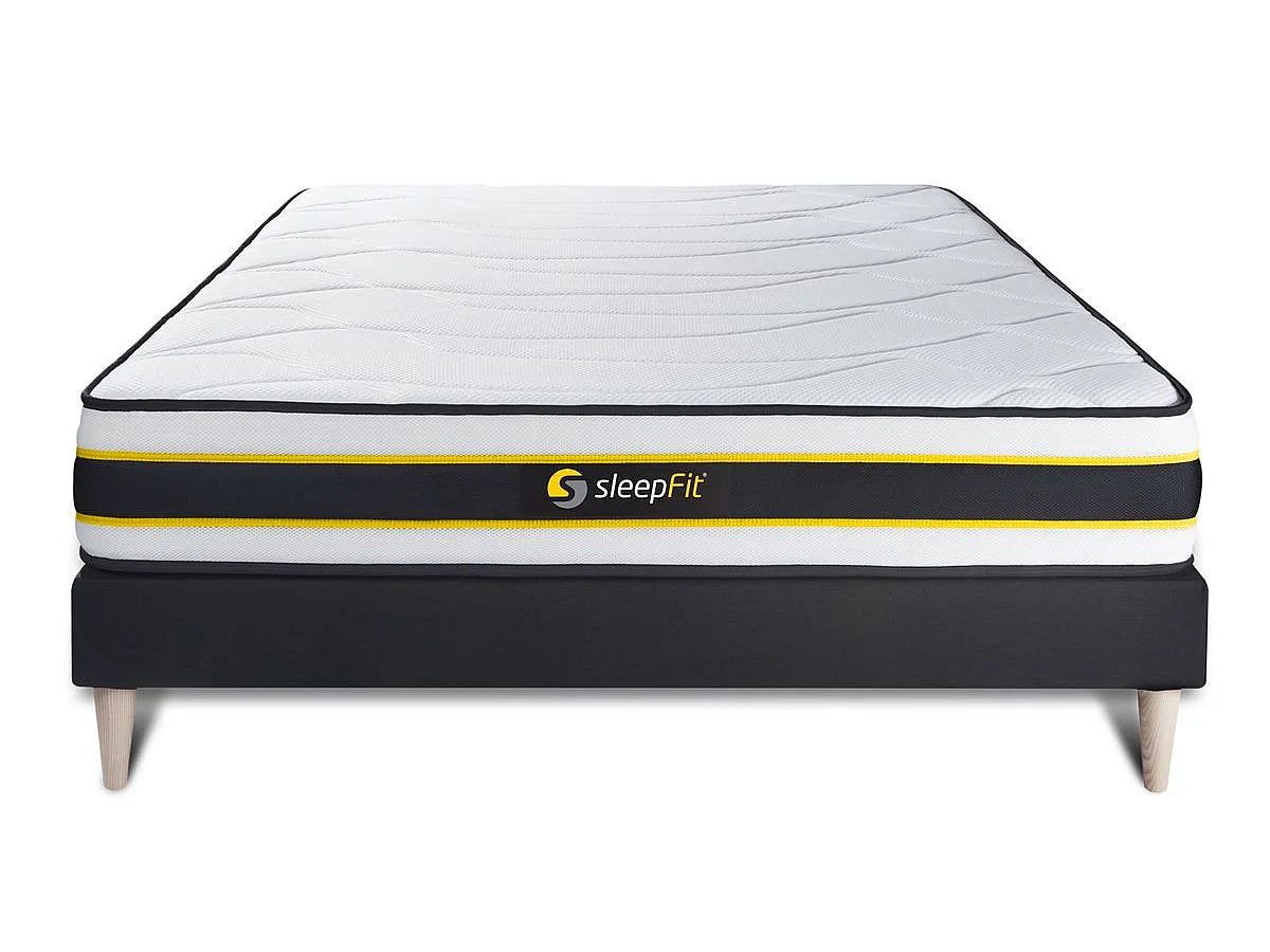 Ensemble 140x190 matelas FLEXY + sommier kit noir