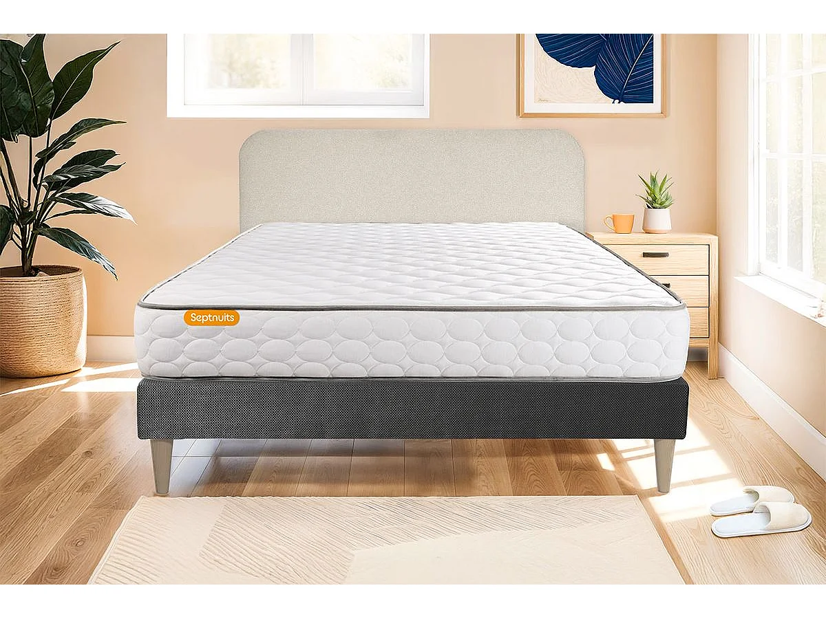 Matelas Mémoire de forme + sommier kit gris 90x200 Memo