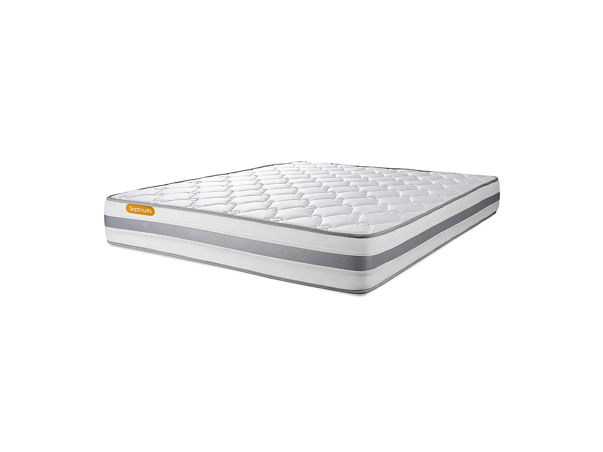 Matelas + sommier kit gris 140x200 Memo Spring Ressorts ensachés MAXI épaisseur