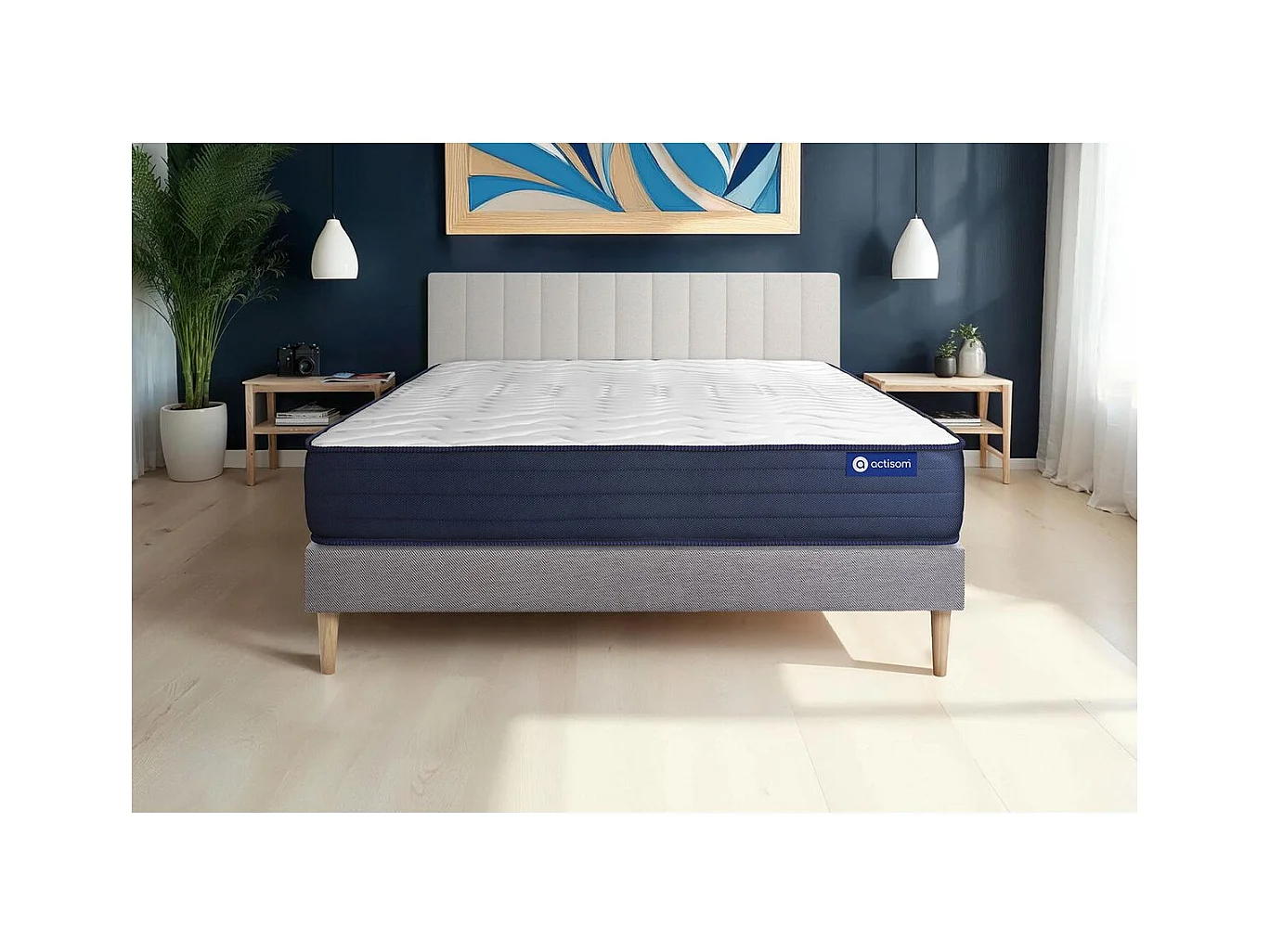 Lattenbodem en Actiflex life matras 140x200cm , matrasdikte : 22 cm , pocketveren en traagschuim , zeer stevig, 5 comfortzones
