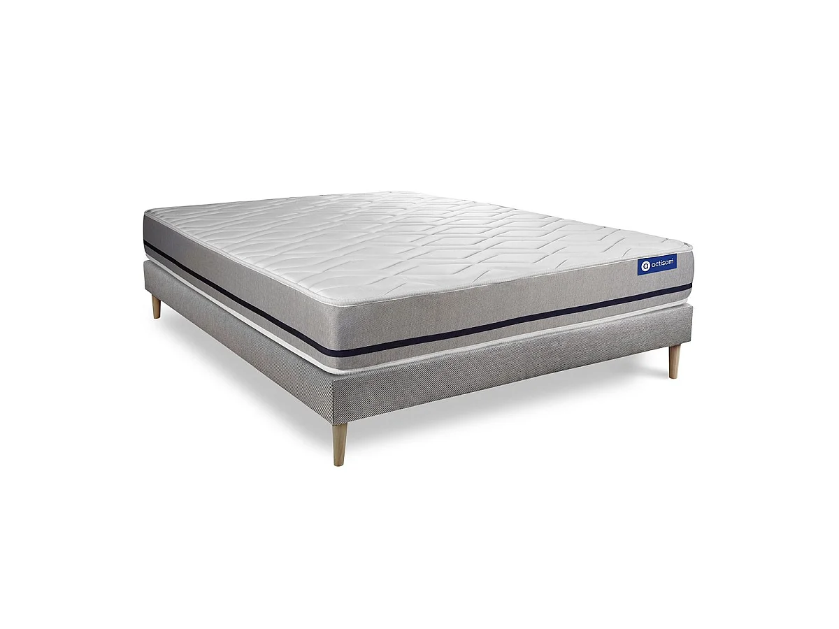 Ensemble matelas 180x200 ACTIFLEX SOFT 3zones de confort + sommier KIT gris