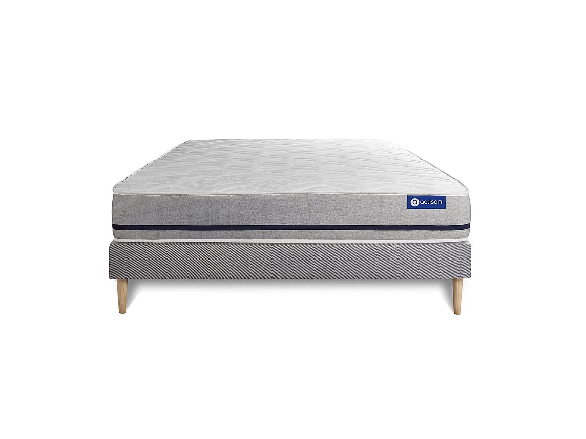 Ensemble matelas 180x200 ACTIFLEX SOFT 3zones de confort + sommier KIT gris