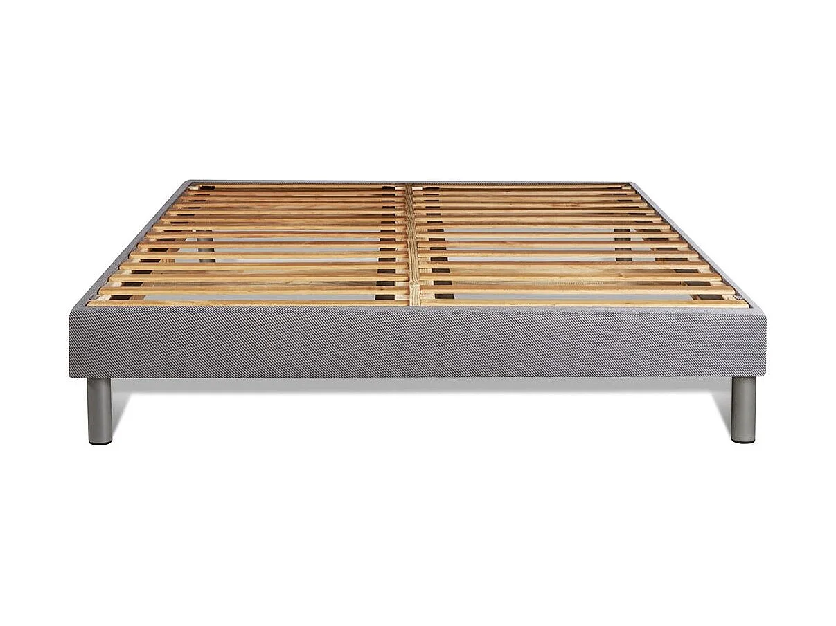 Pack 160x200 matelas BodyMax + sommier kit gris + Couette 260x240cm + 2 oreillers 60x40cm