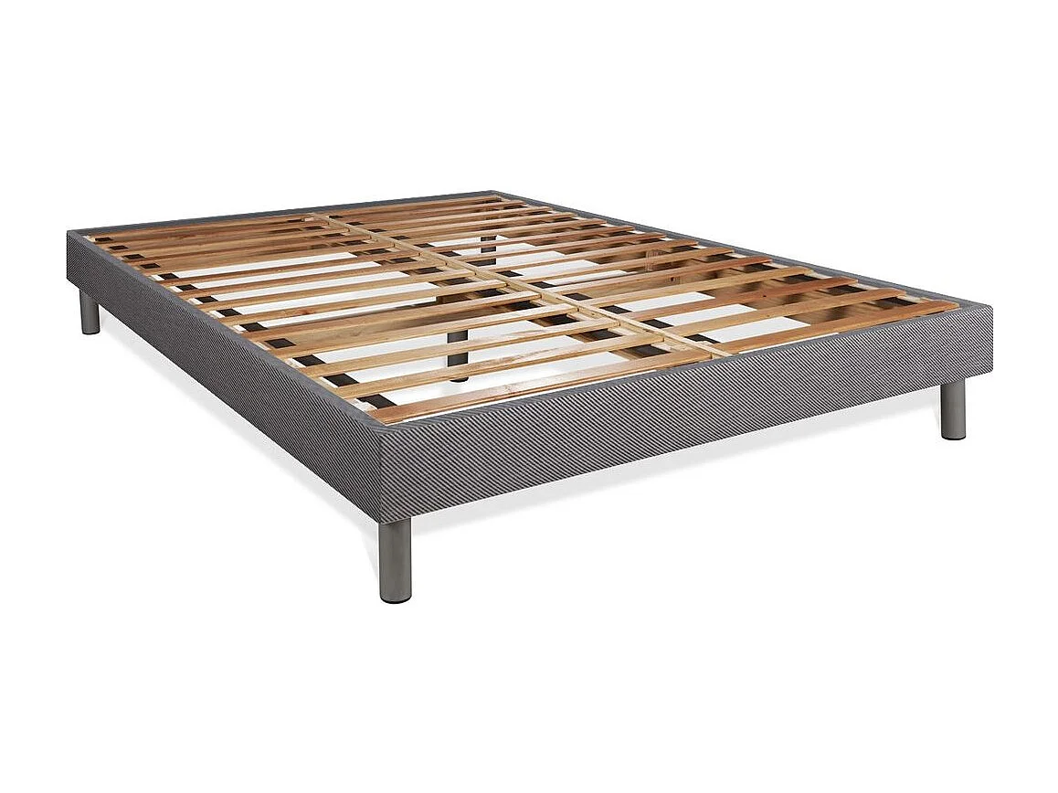 Pack 160x200 matelas BodyMax + sommier kit gris + Couette 260x240cm + 2 oreillers 60x40cm