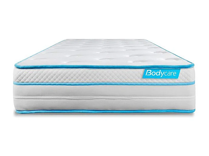 Ensemble 90x200 matelas BodyMax micro ressorts ensachés et mémoire de forme + sommier kit blanc