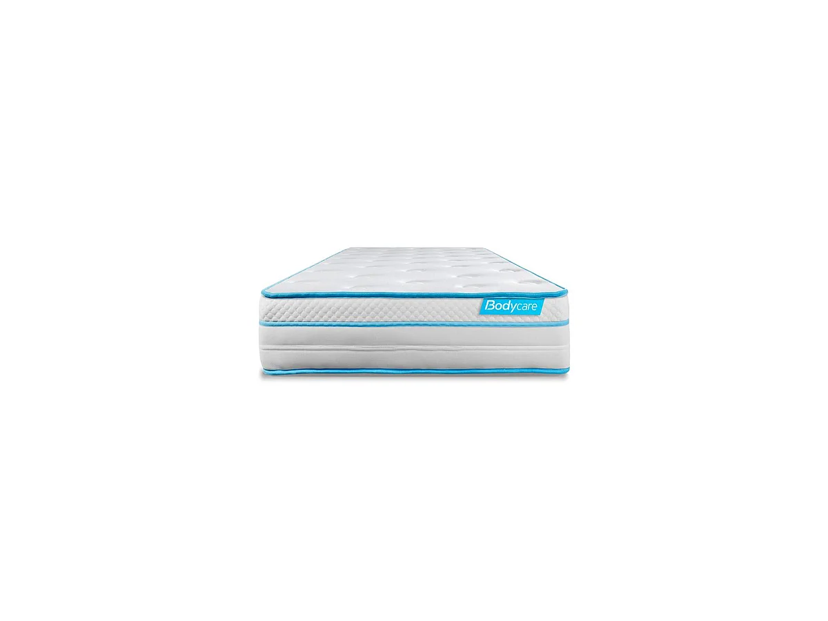 Ensemble 90x200 matelas BodyMax micro ressorts ensachés et mémoire de forme + sommier kit blanc