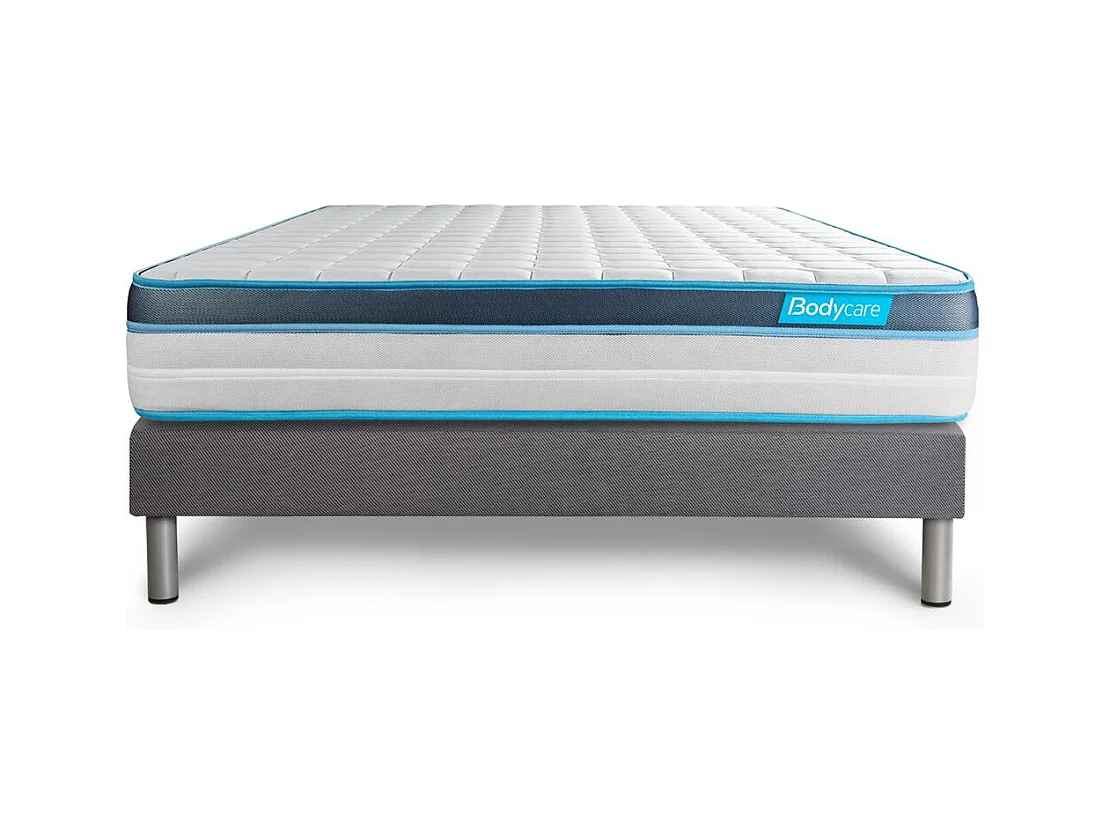 Ensemble 160x200 matelas BodyFit à mémoire de forme + sommier kit gris