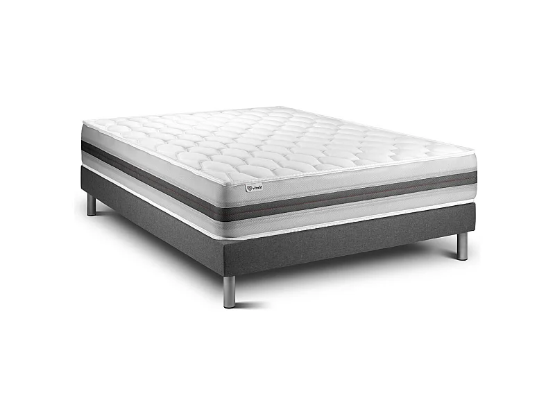 Ensemble VITALSPRING RECOVER 140 x 200 cm sommier Kit gris