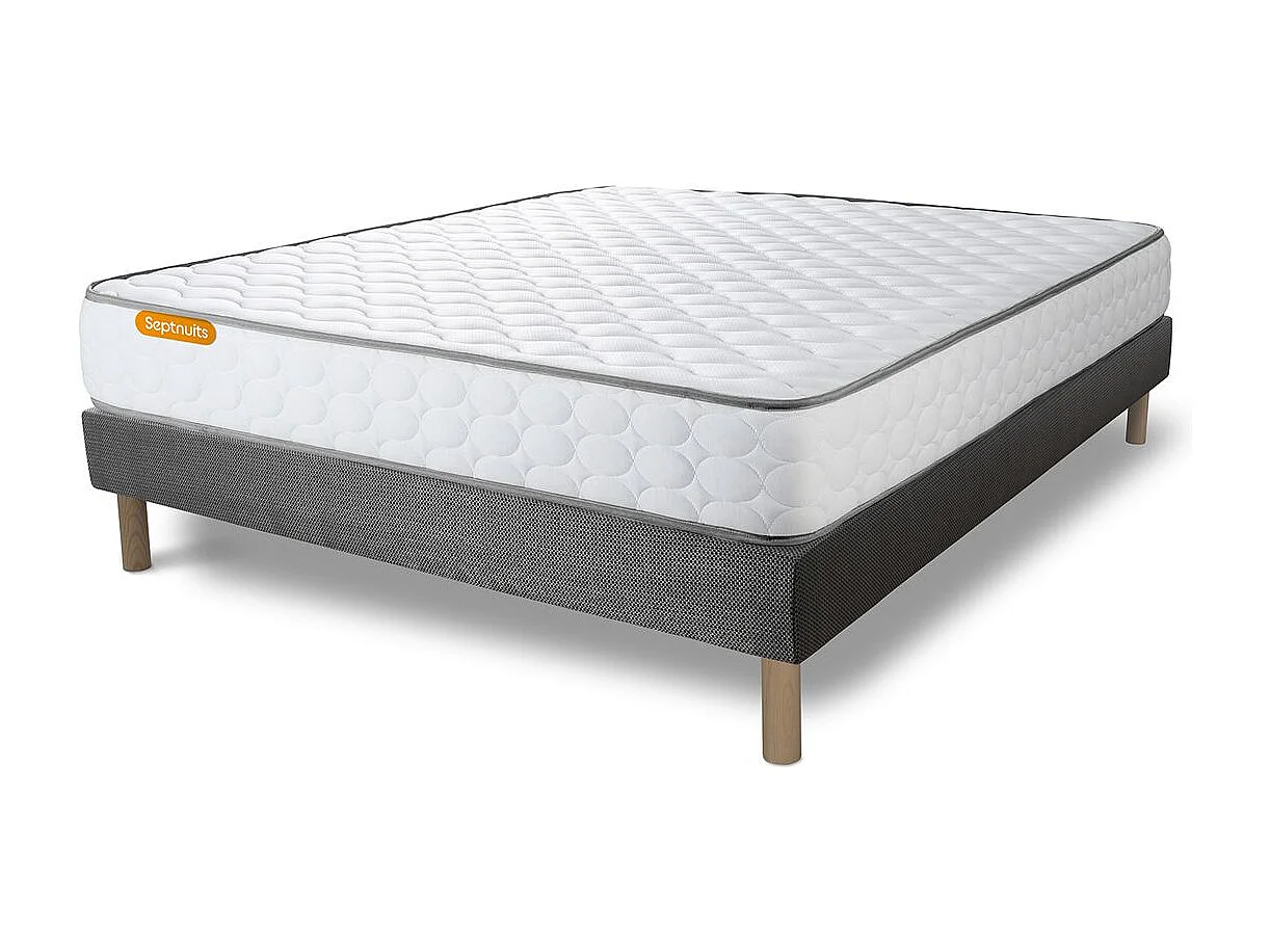 Matelas Mémoire de forme + sommier gris 160x200 Memo
