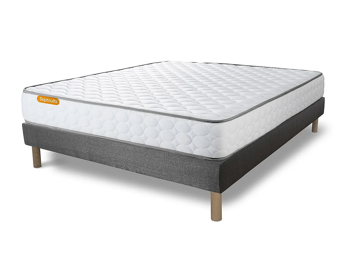 Matelas Mémoire de forme + sommier gris 160x200 Memo