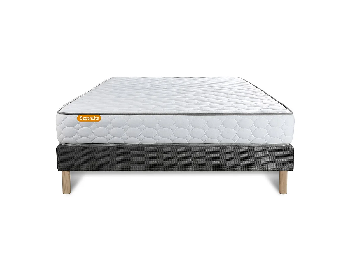 Matelas Mémoire de forme + sommier gris 160x200 Memo