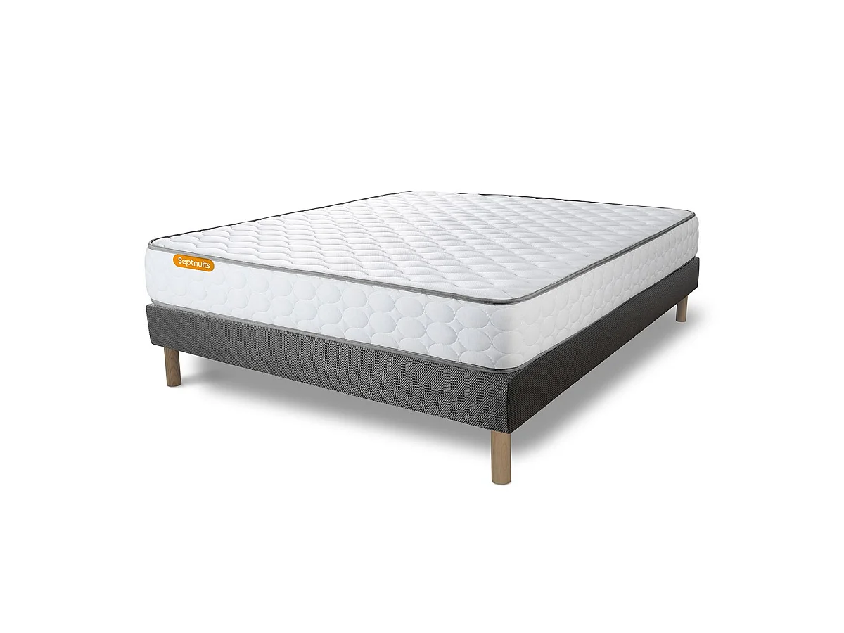 Matelas Mémoire de forme + sommier gris 160x200 Memo