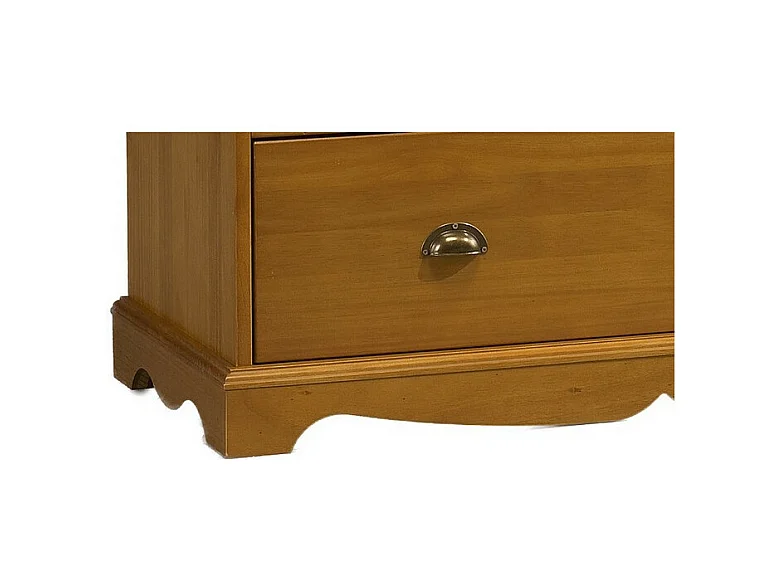 Commode 4 Tiroirs Pin Miel Style Anglais avec Crédence L 96 H 91.6 P 42 cm