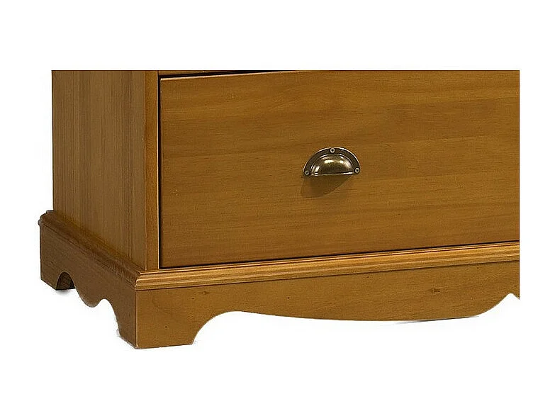 Commode 4 Tiroirs Pin Miel Style Anglais avec Crédence L 96 H 91.6 P 42 cm