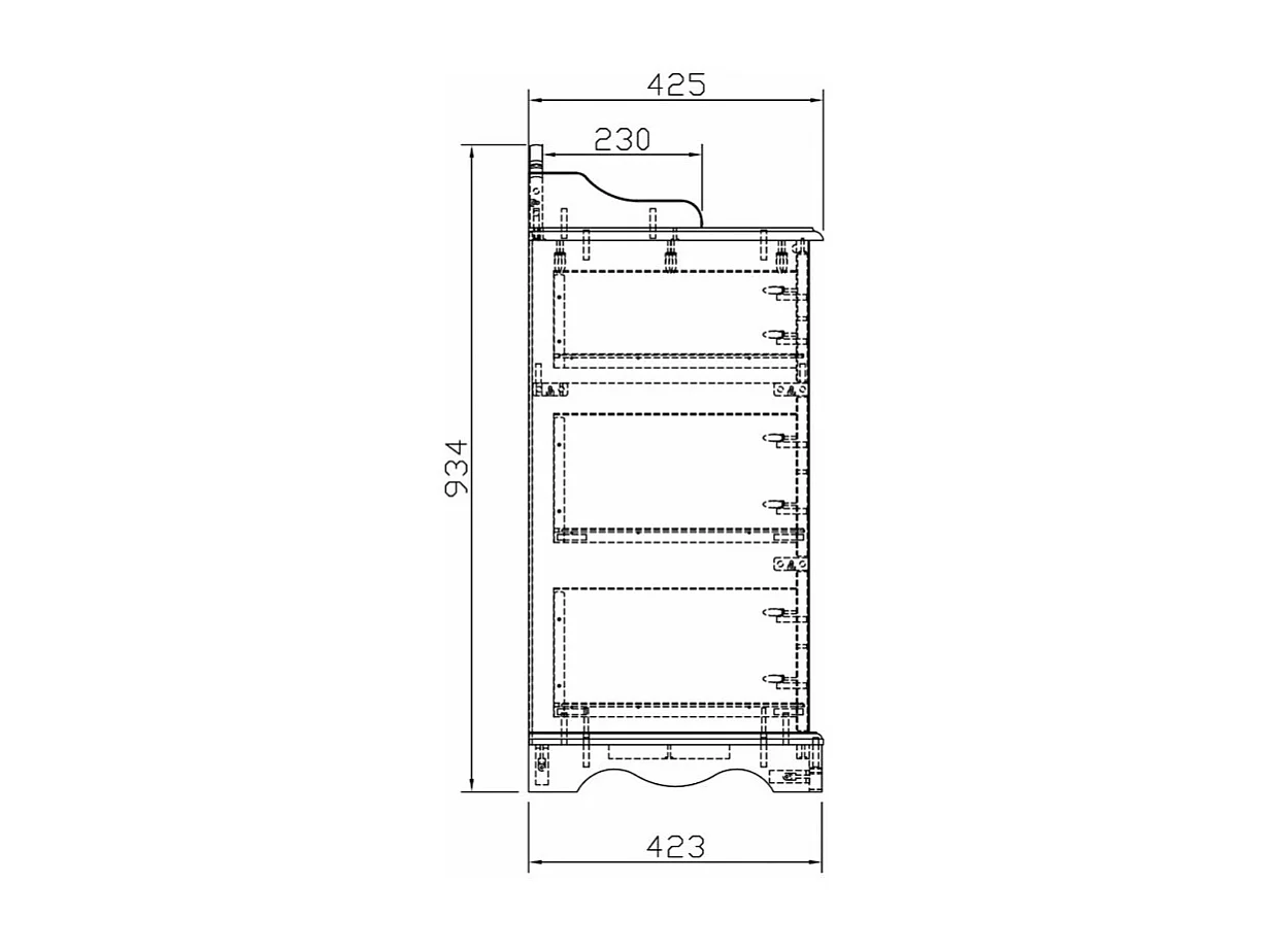 Commode 4 Tiroirs Pin Miel Style Anglais avec Crédence L 96 H 91.6 P 42 cm