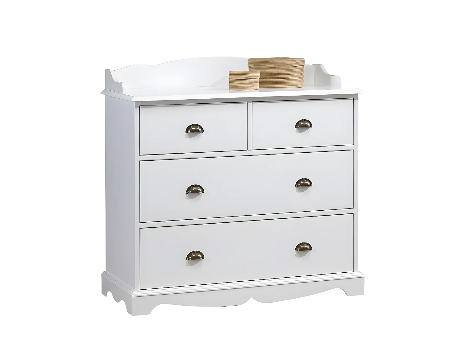 Commode 4 Tiroirs Blanche Crédence