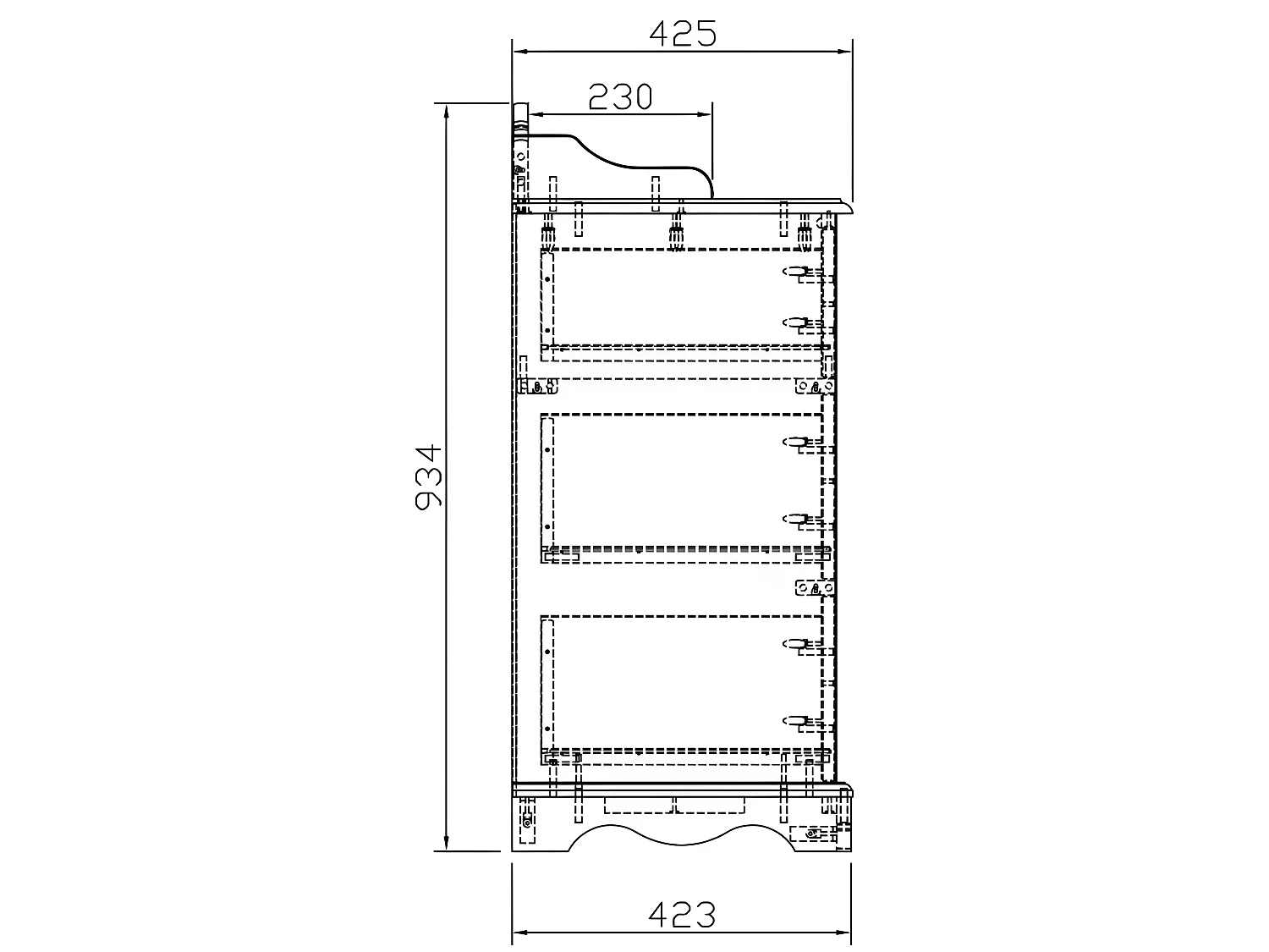 Commode 4 Tiroirs Blanche Crédence