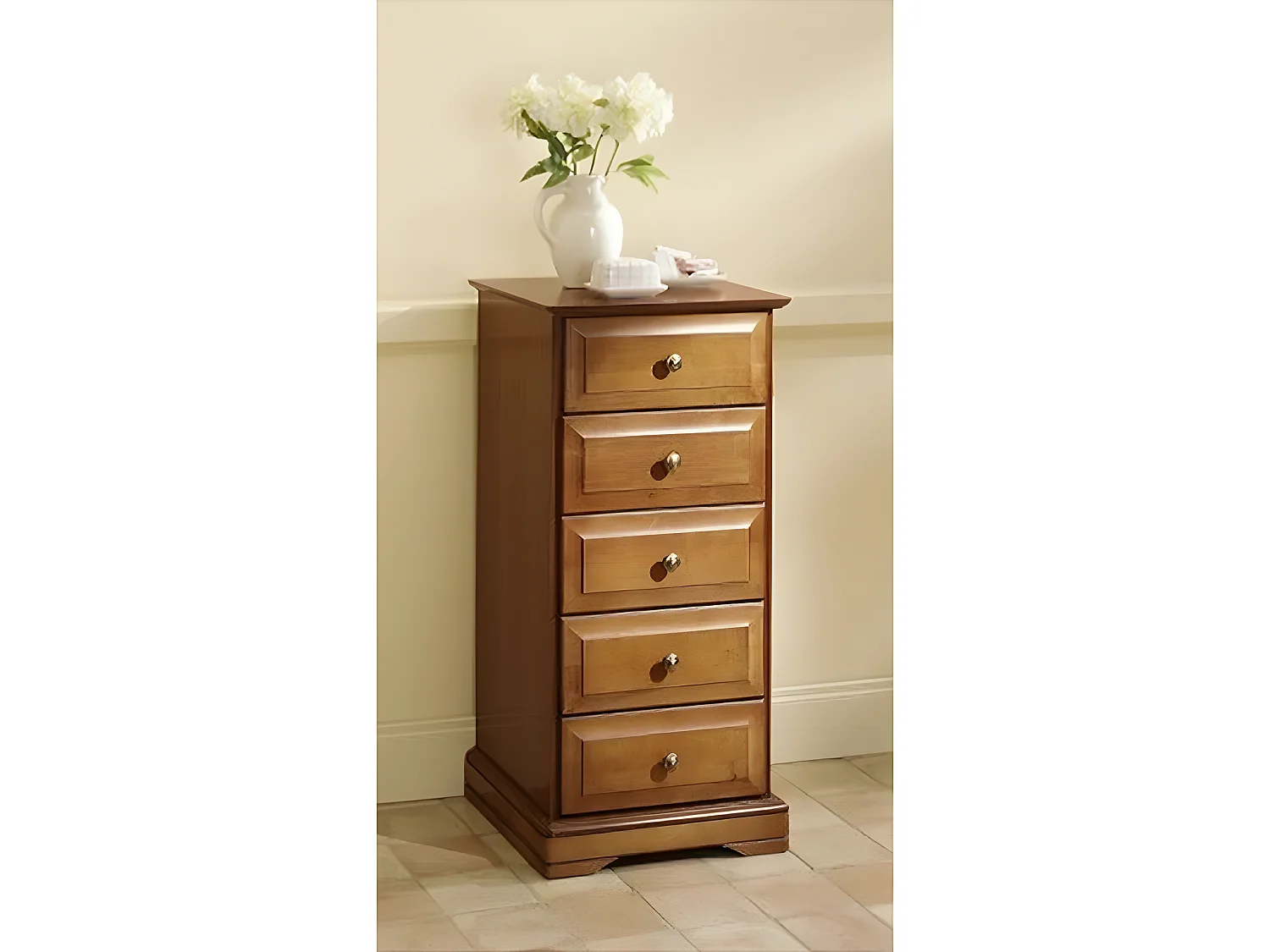 Chiffonnier 5 Tiroirs Merisier Louis Philippe L 44,2 cm H 93,7 P 41 cm