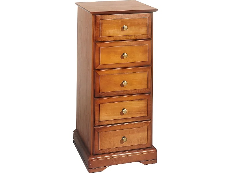 Chiffonnier 5 Tiroirs Merisier Louis Philippe L 44,2 cm H 93,7 P 41 cm