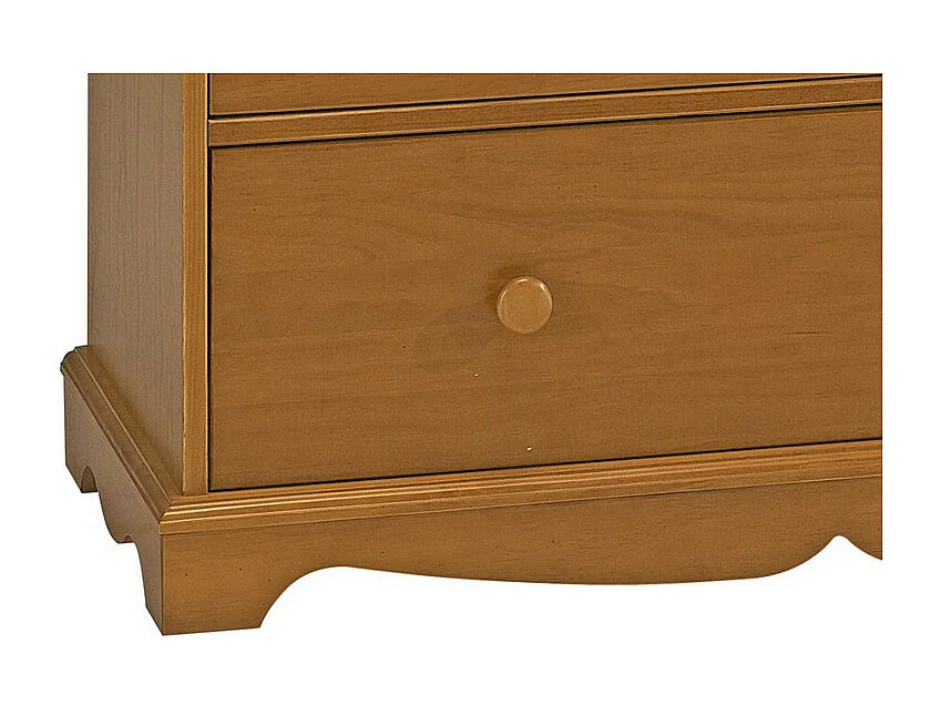 Commode Pin Miel de Style Anglais 5 Tiroirs L 96.2 H 97.4 P 42.5 cm