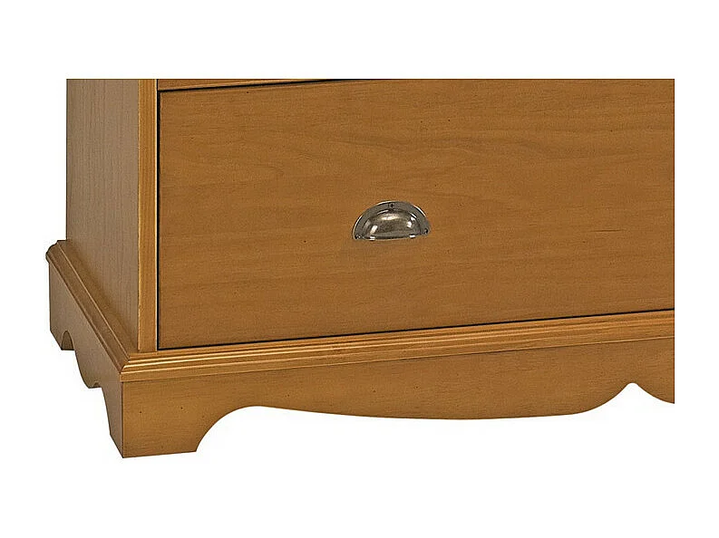 Commode Pin Miel de Style Anglais 5 Tiroirs L 96.2 H 97.4 P 42.5 cm