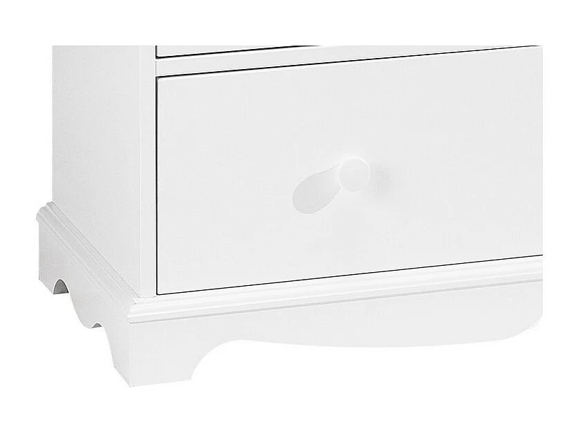 Commode Blanche 5 Tiroirs Style Anglais L 96.2 H 97.4 P 42.5 cm