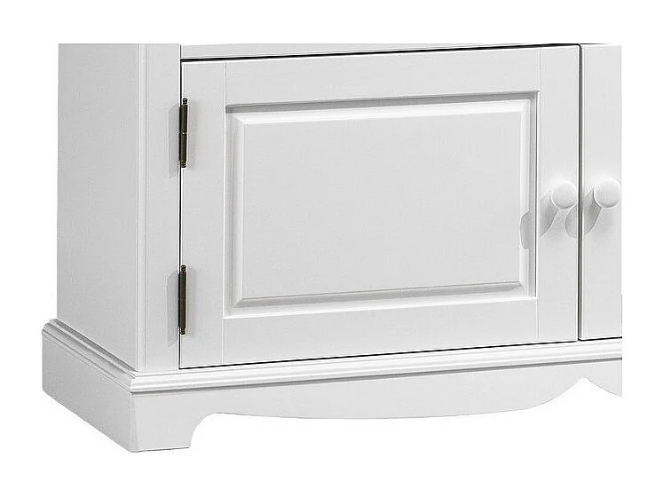Buffet Commode Blanc 2 Portes 7 Tiroirs Style Anglais L 117 H 97 P 38 cm