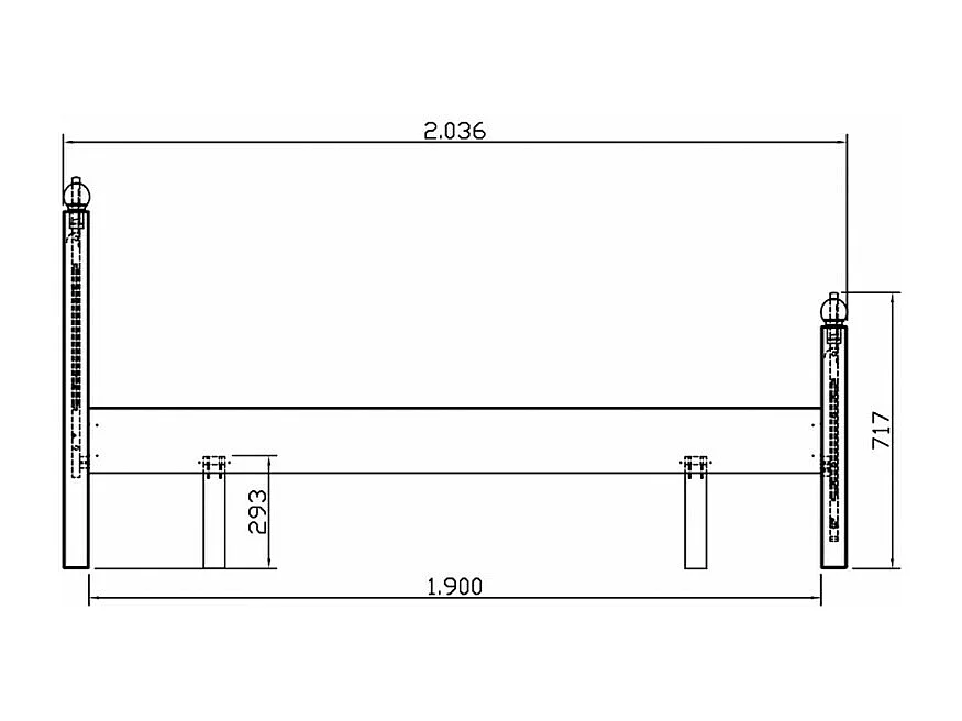 Lit Blanc 2 places Pour Couchage 140 x 190 Style Anglais L 149 H 100 P 198 cm