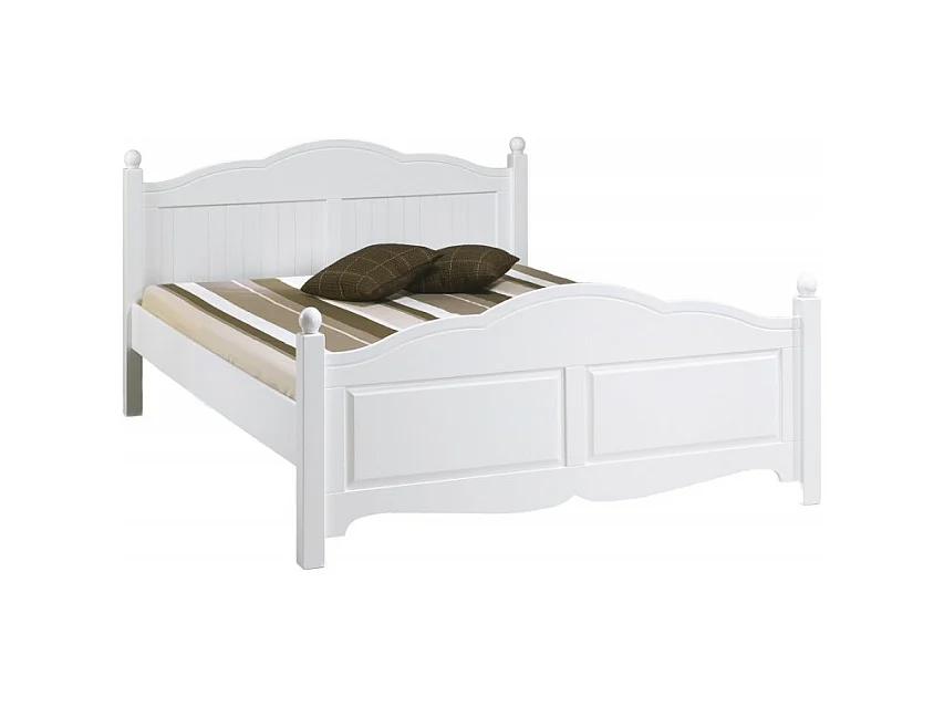 Lit Blanc 2 places Pour Couchage 140 x 190 Style Anglais L 149 H 100 P 198 cm