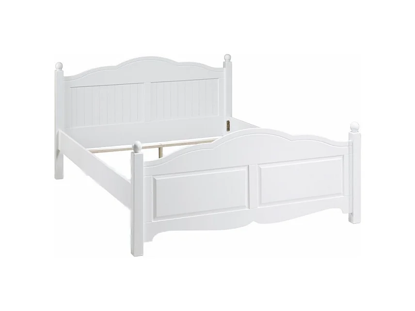 Lit Blanc 2 places Pour Couchage 140 x 190 Style Anglais L 149 H 100 P 198 cm